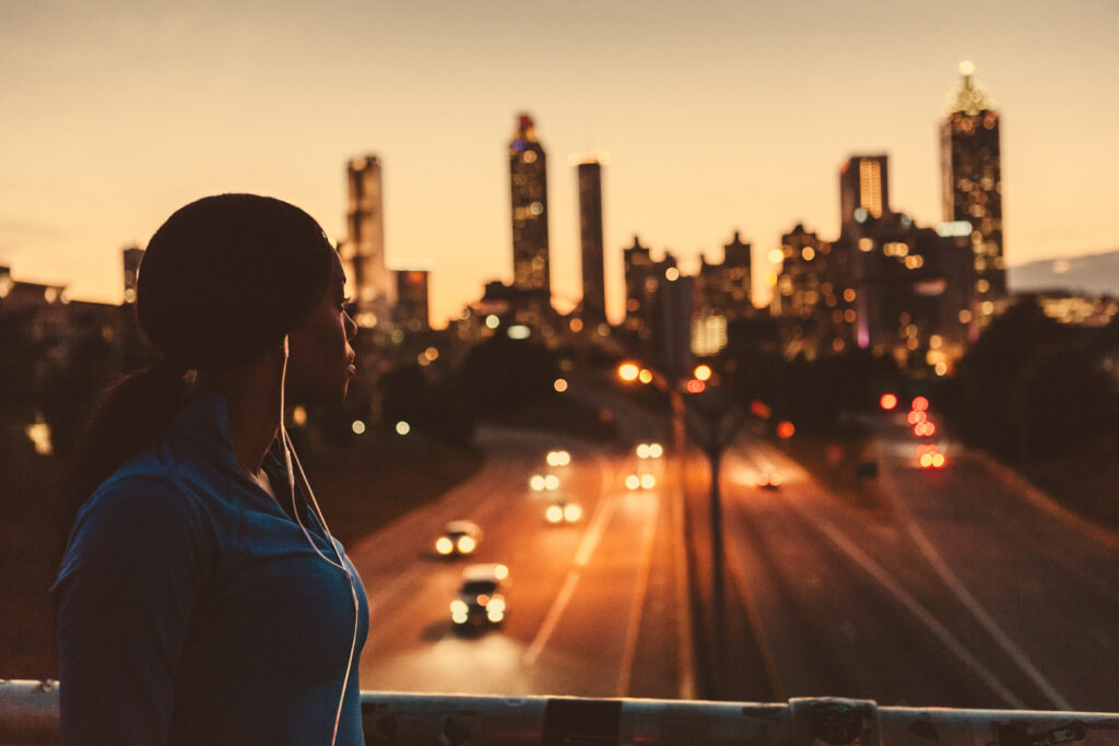 Black professional building a professional network in Georgia