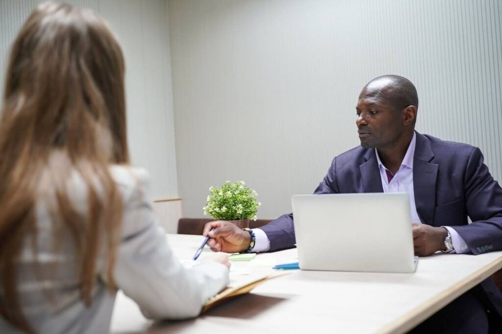 manager interviewing candidates
