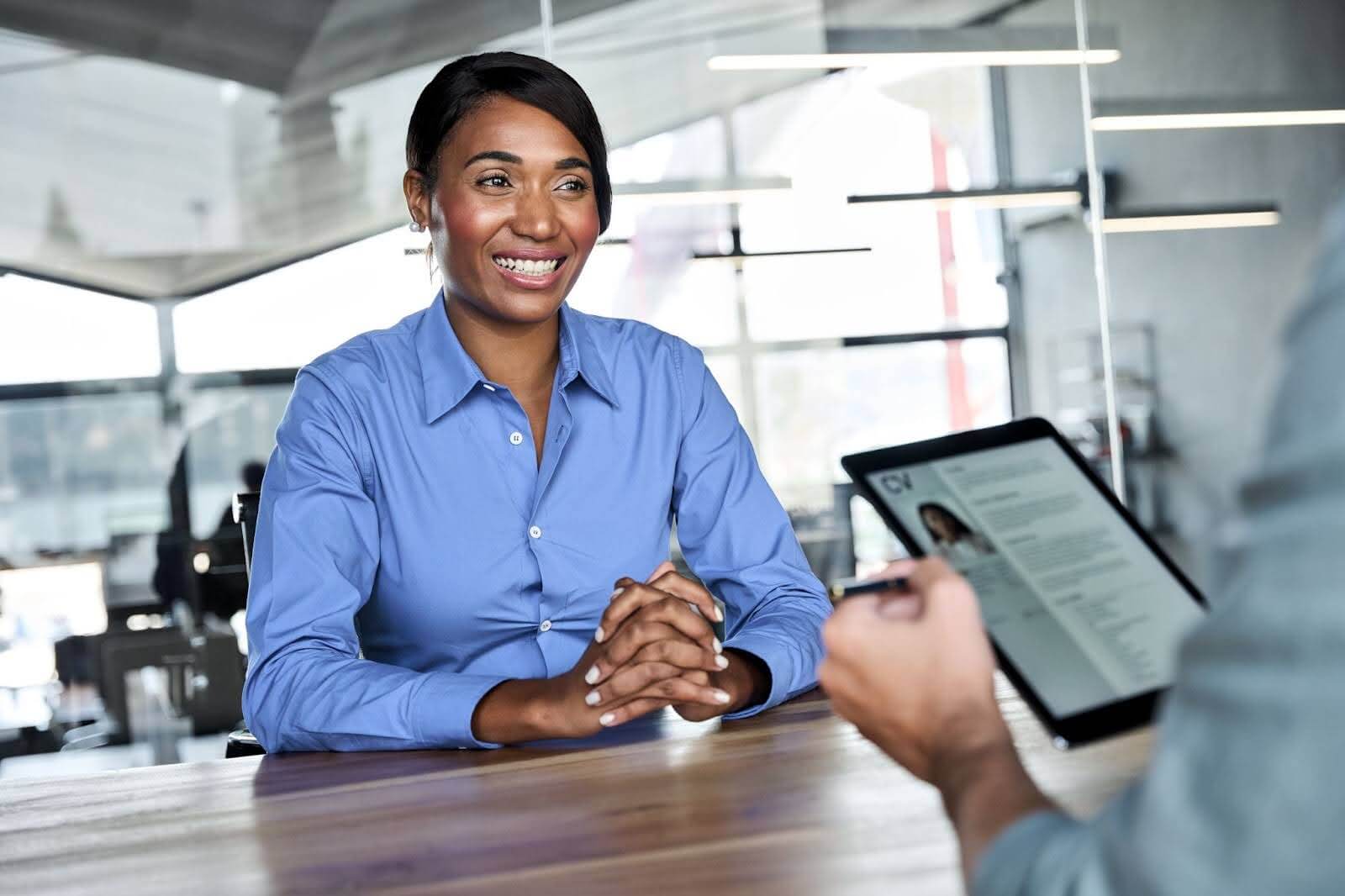 professional using reduce time to hire strategies during interview